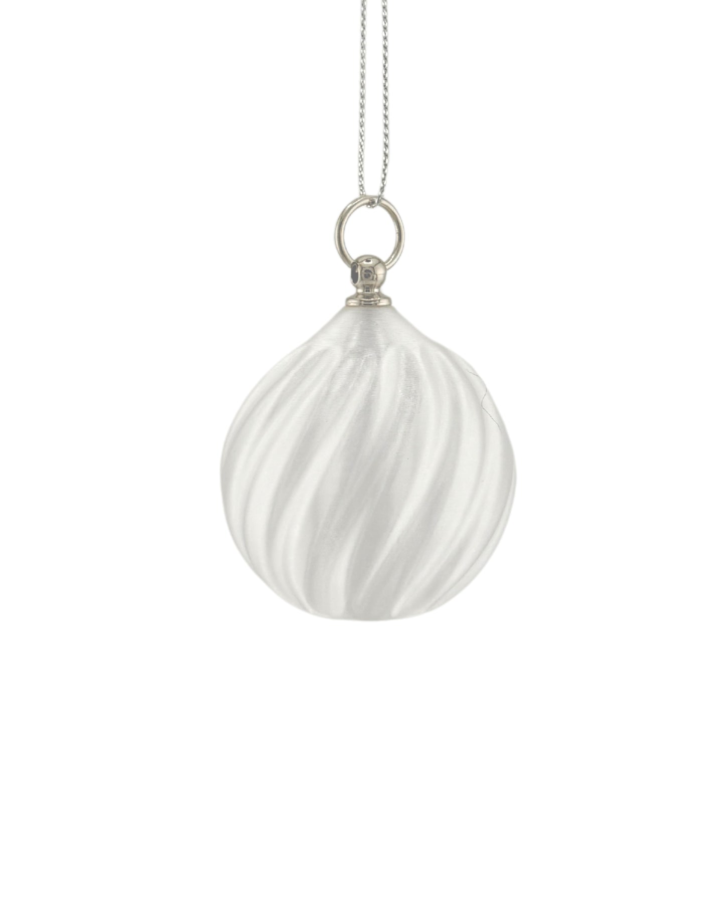 Weihnachtskugel mit LED-Licht – Spiralenmuster (2er-Set)