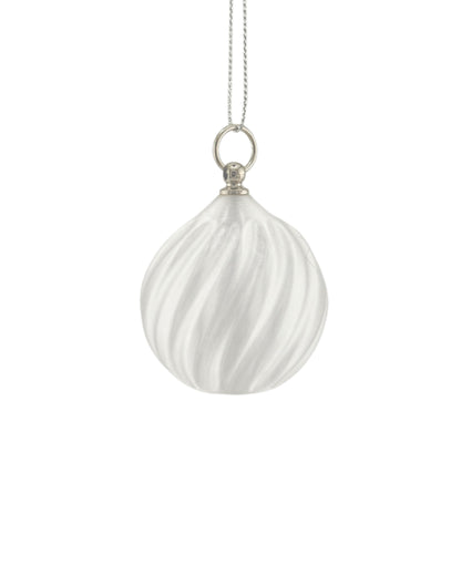 Weihnachtskugel mit LED-Licht – Spiralenmuster (2er-Set)