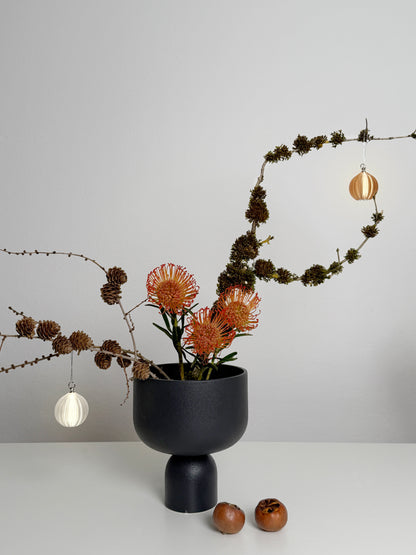 Weihnachtskugel mit LED-Licht – Gerade Linie (2er-Set)