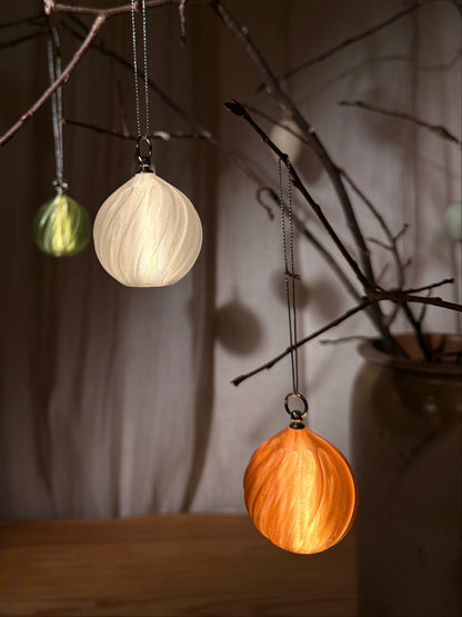 Light bauble with LED light – Spiral line (Set of 2)